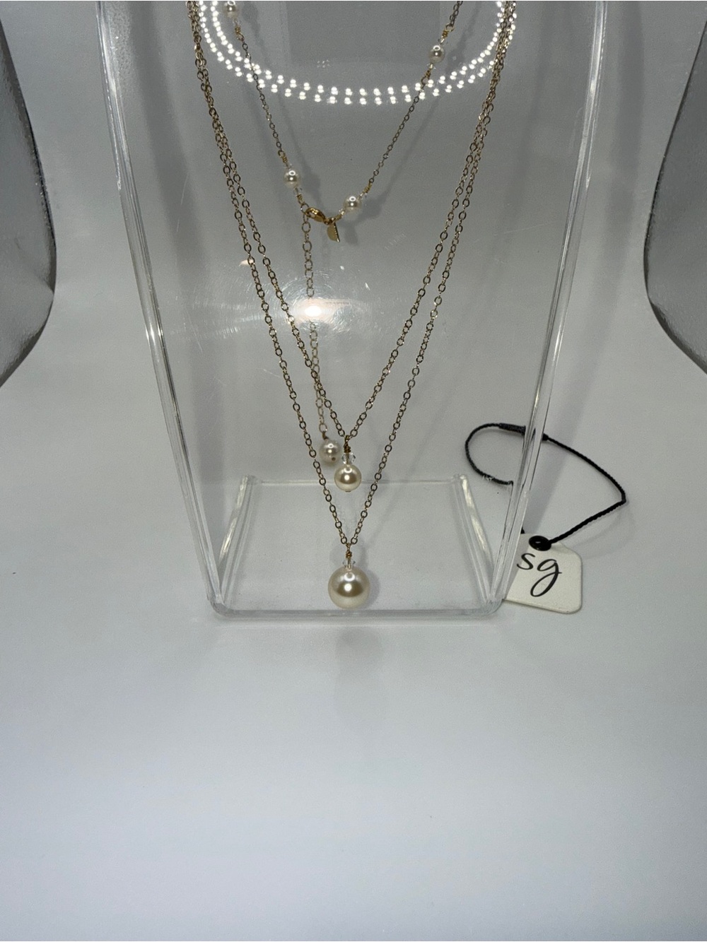 Swarovski Gold Drop Pearl Layered Necklace
